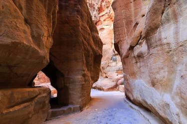 The Al-Siq, main entrance canyon to Petra, UNESCO Site, Jordan thumb