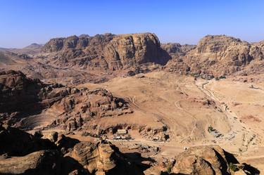 High view of Petra city, UNESCO Site, Jordan thumb