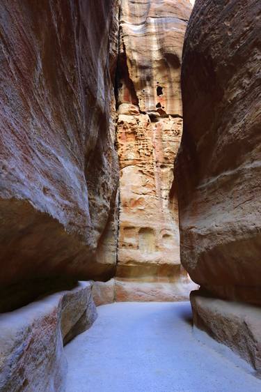 The Al-Siq, main entrance canyon to Petra, UNESCO Site, Jordan thumb