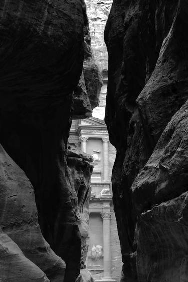The Al-Khazneh Treasury from the Al-Siq canyon to Petra, Jordan thumb