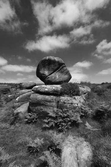 Gritstone rock formations on Lawrence Field, Grindleford village, Derbyshire; Peak District National Park; England - Limited Edition of 20 thumb