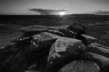 Sunset over Gritstones on the Derwent Moors, Upper Derwent Valley, Peak District National Park, Derbyshire, England - Limited Edition of 20 thumb