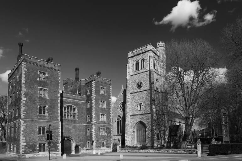 Original Architecture Photography by Dave Porter | Abstract Art on Canvas | Lambeth Palace and St Marys church, Lambeth, London City, England - Limite