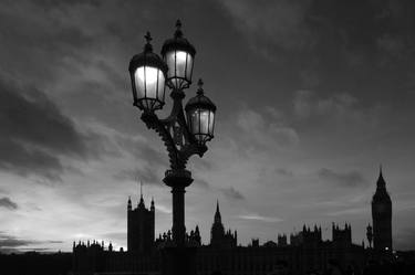 Sunset over The Houses of Parliament, North Bank, river Thames, London - Limited Edition of 15 thumb