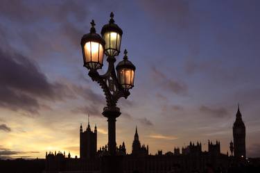 Sunset over The Houses of Parliament, North Bank, river Thames, London - Limited Edition of 15 thumb