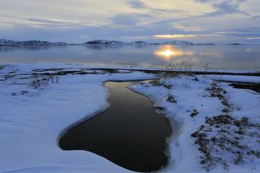 Winter snow on Pingvallavatn lake, Pingvellir National Park, South western Iceland - Limited Edition of 15 thumb