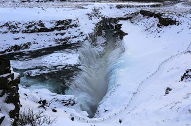 Winter, Gullfoss Waterfall, Pingvellir National Park, South western Iceland - Limited Edition of 15 thumb