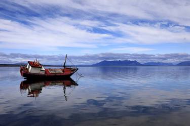 Fishing boat in the Gulf of Admiral Montt, Puerto Natales city, Patagonia, Chile - Limited Edition of 15 thumb