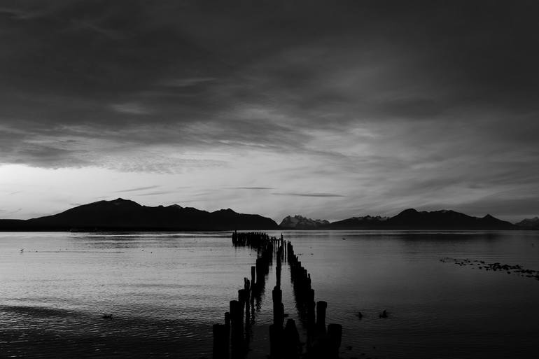 Original Landscape Photography by Dave Porter | Abstract Art on Canvas | Print 16 Sunset over the Gulf of Admiral Montt, Puerto Natales city, Patagoni