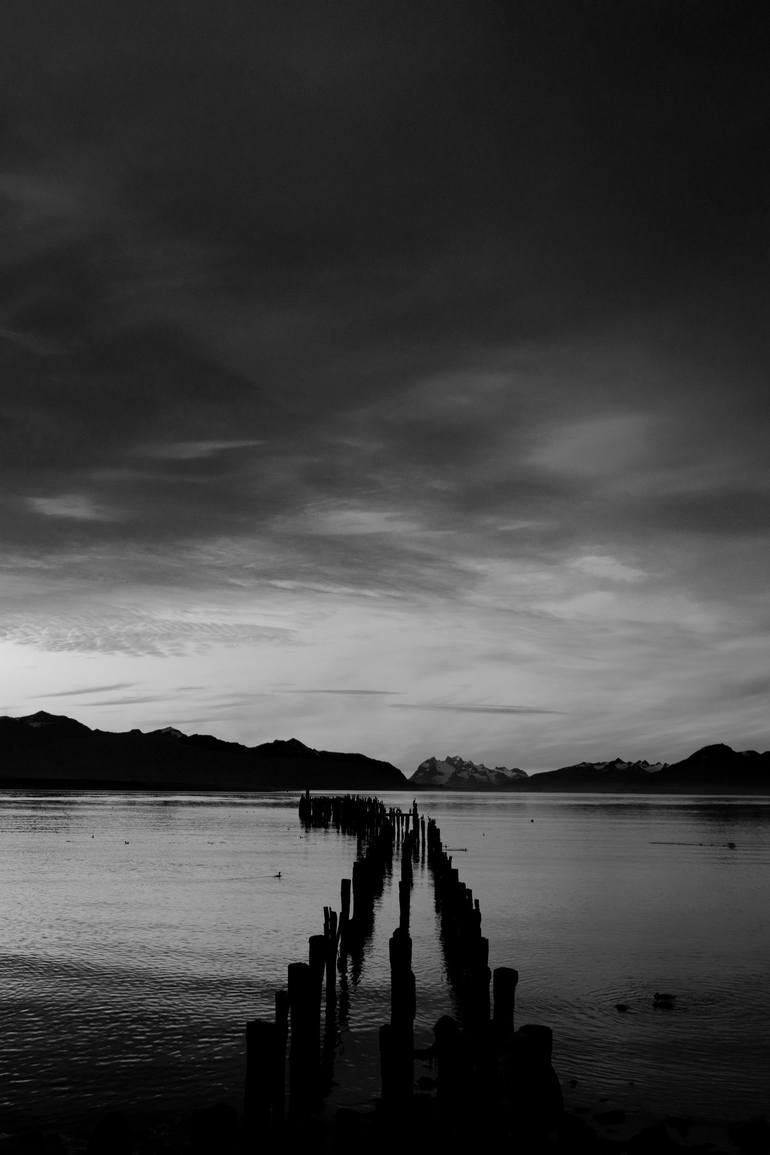 Original Landscape Photography by Dave Porter | Abstract Art on Canvas | Print 17 Sunset over the Gulf of Admiral Montt, Puerto Natales city, Patagoni