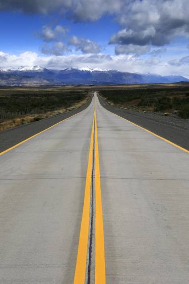 View of the Route 9 road, near Punta Arenas city, Patagonia, Chile - Limited Edition of 15 thumb