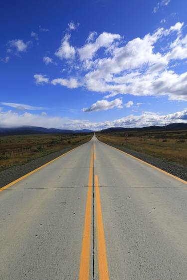 View of the Route 9 road, near Punta Arenas city, Patagonia, Chile - Limited Edition of 15 thumb