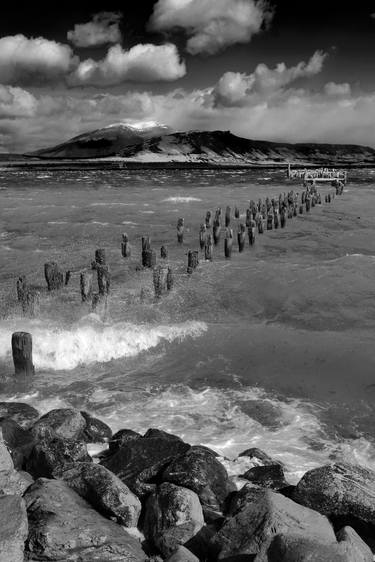 The old wooden jetty, Gulf of Admiral Montt, Puerto Natales city, Patagonia, Chile - Limited Edition of 15 thumb