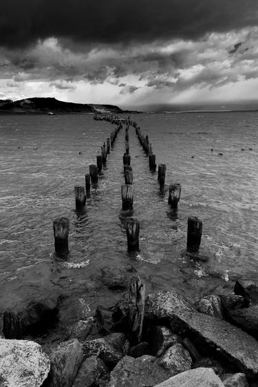 The old wooden jetty, Gulf of Admiral Montt, Puerto Natales city, Patagonia, Chile - Limited Edition of 15 thumb