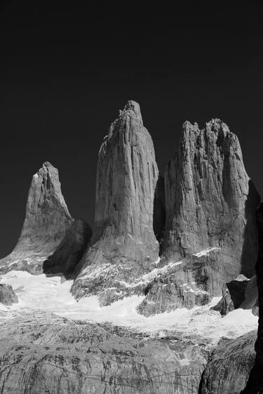 Print 03   View of the Three granite towers of the Torres del Paine National Park, Patagonia, Chile - Limited Edition of 15 thumb