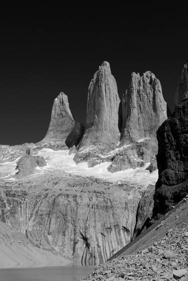 Print 07   View of the Three granite towers of the Torres del Paine National Park, Patagonia, Chile - Limited Edition of 15 thumb