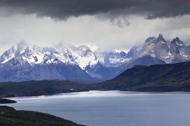 View of the Cerro Paine Grande and Cordillera De Paine mountains over Lago del Torro, Torres de Paine, Chile - Limited Edition of 15 thumb