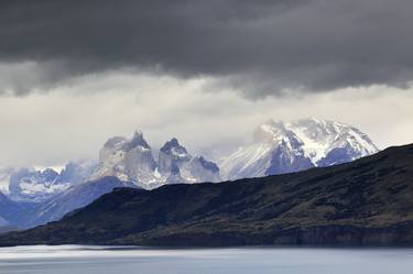 View of the Cerro Paine Grande and Cordillera De Paine mountains over Lago del Torro, Torres de Paine,  Chile - Limited Edition of 15 thumb