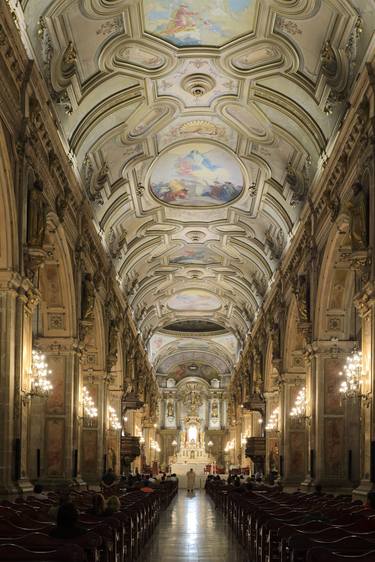 Interior of the Santiago Metropolitan Cathedral, Plaza de Armas square, Santiago City, Chile - Limited Edition of 15 thumb