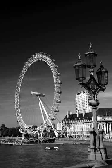 The Millennium Eye Wheel, Big Ben, Houses of Parliament, South Bank river Thames, London, England - Limited Edition of 15 thumb