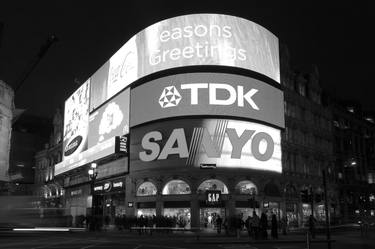 Neon illuminated signs and Christmas Lights at Piccadilly Circus, London, England - Limited Edition of 25 thumb