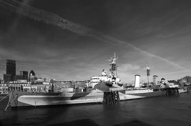 HMS Belfast a WW2 warship, Southwark, South Bank river Thames, London, England - Limited Edition of 25 thumb