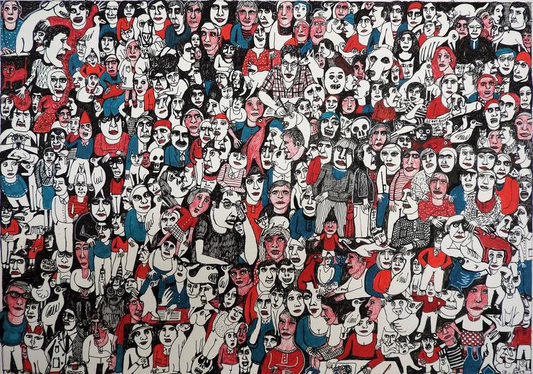 Print of Pop Art People Drawings by Isabelle Biquet 