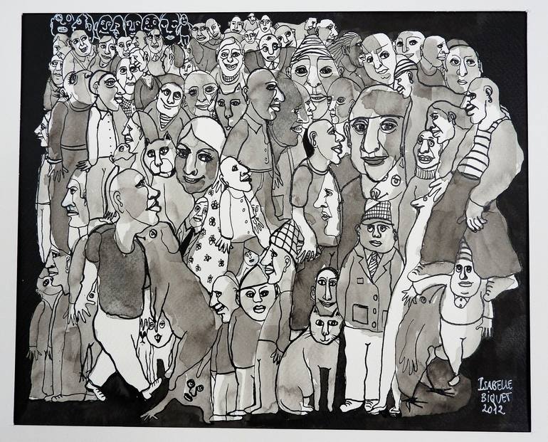 Print of Pop Art People Drawings by Isabelle Biquet 