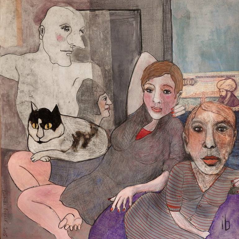 Original Figurative People Drawings by Isabelle Biquet 