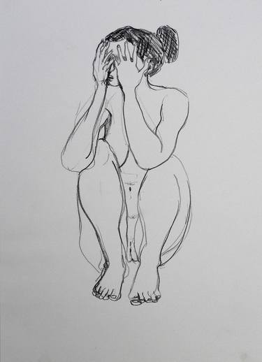 Original Modern Nude Drawings by Isabelle Biquet