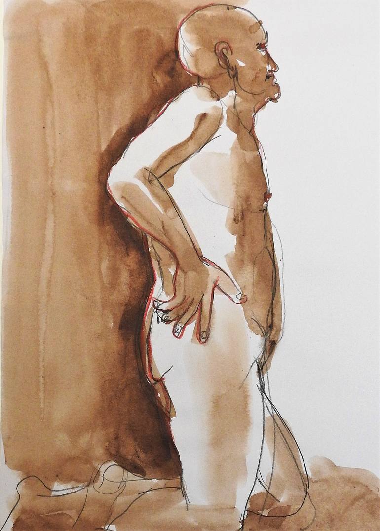 Original Figurative Nude Drawings by Isabelle Biquet 