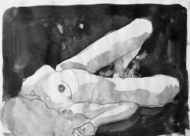Original Figurative Nude Drawings by Isabelle Biquet