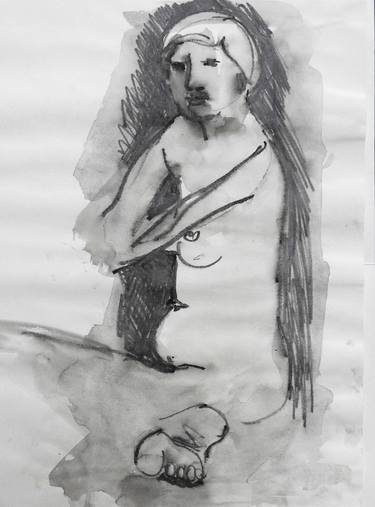 Original Figurative Nude Drawings by Isabelle Biquet