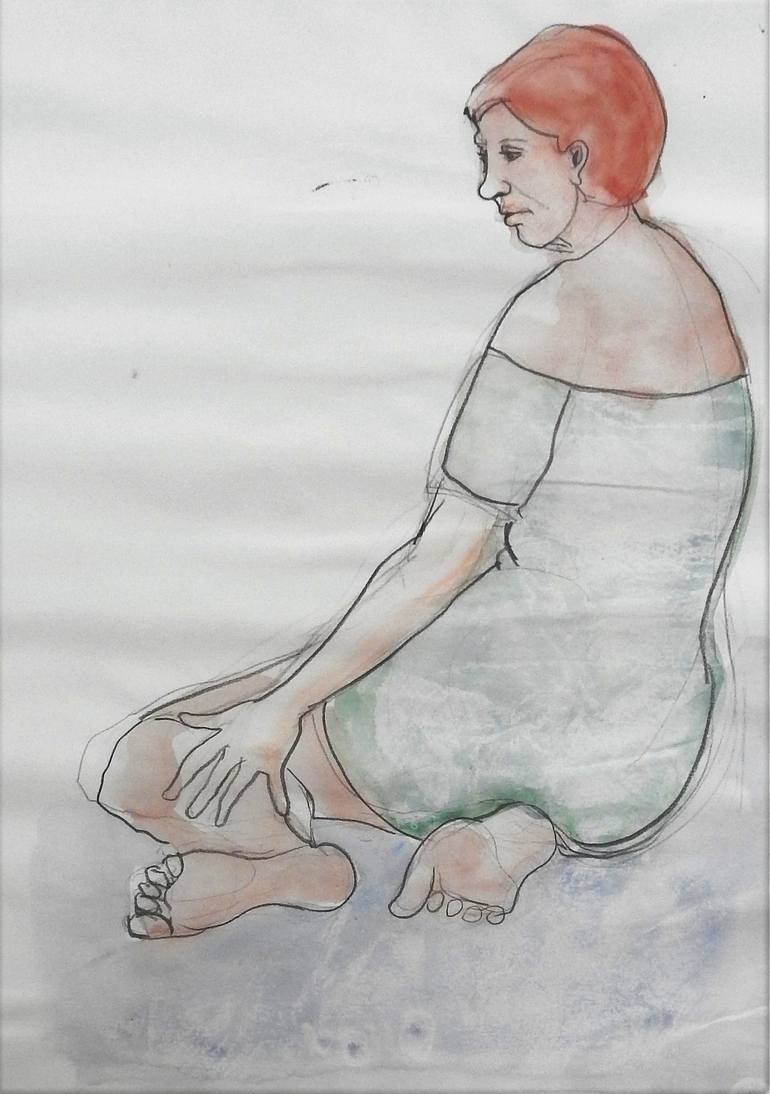 Original Figurative Women Drawings by Isabelle Biquet 