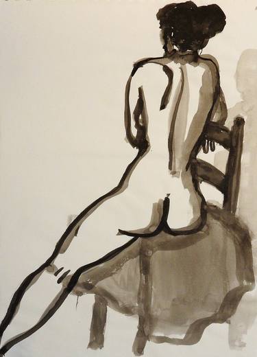 Original Figurative Nude Drawings by Isabelle Biquet