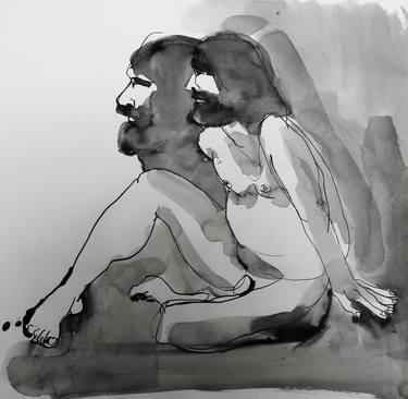 Original Figurative Nude Drawings by Isabelle Biquet