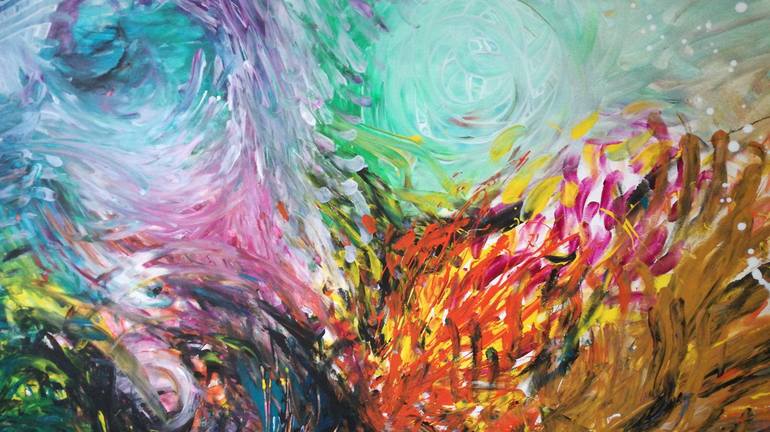 Original Impressionism Abstract Painting by Erika Petunoviene Ayte