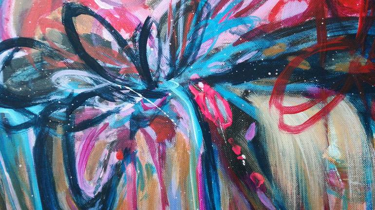 Original Abstract Floral Painting by Erika Petunoviene AYTE