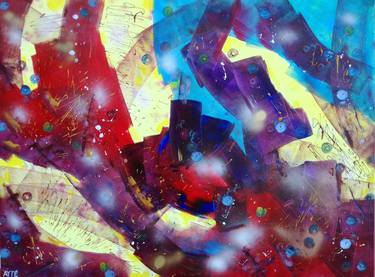 Print of Abstract Expressionism Outer Space Paintings by Erika Petunoviene AYTE