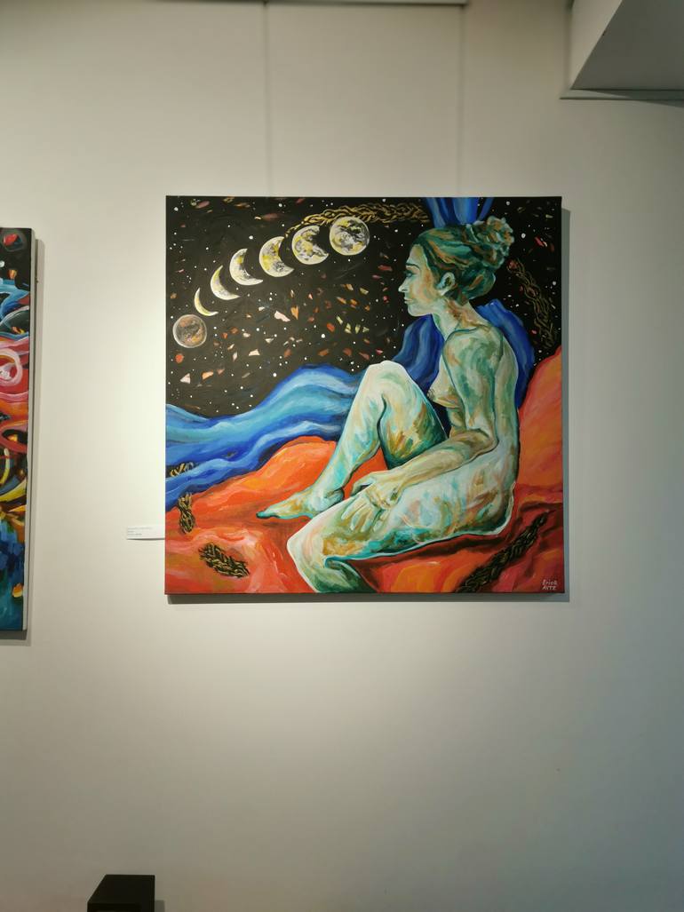 Original Abstract Expressionism Women Painting by Erika Petunoviene Ayte