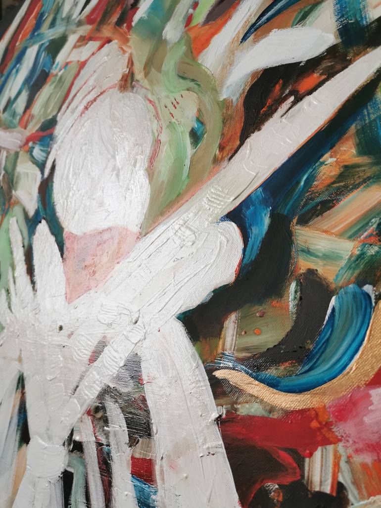 Original Abstract Fantasy Painting by Erika Petunoviene Ayte