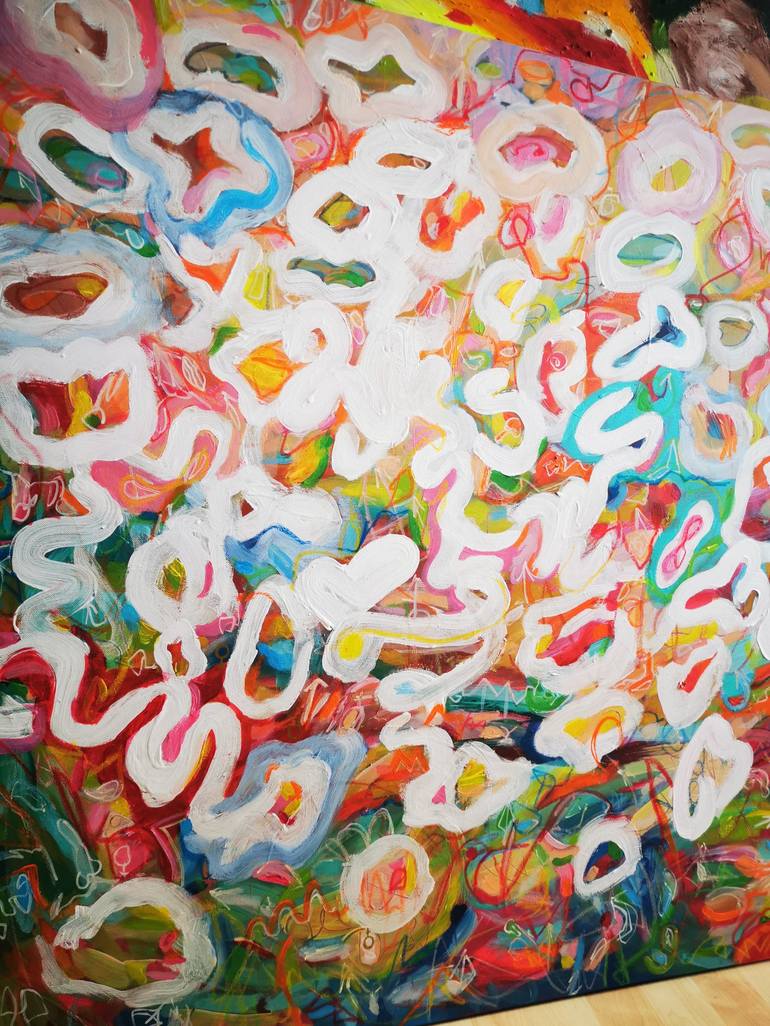 Original Abstract Erotic Painting by Erika Petunoviene Ayte