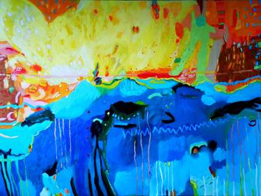 Original Abstract Seascape Paintings by Erika Petunoviene Ayte