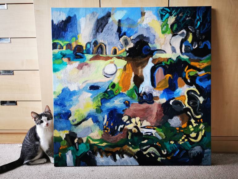 Original Figurative Abstract Painting by Erika Petunoviene Ayte