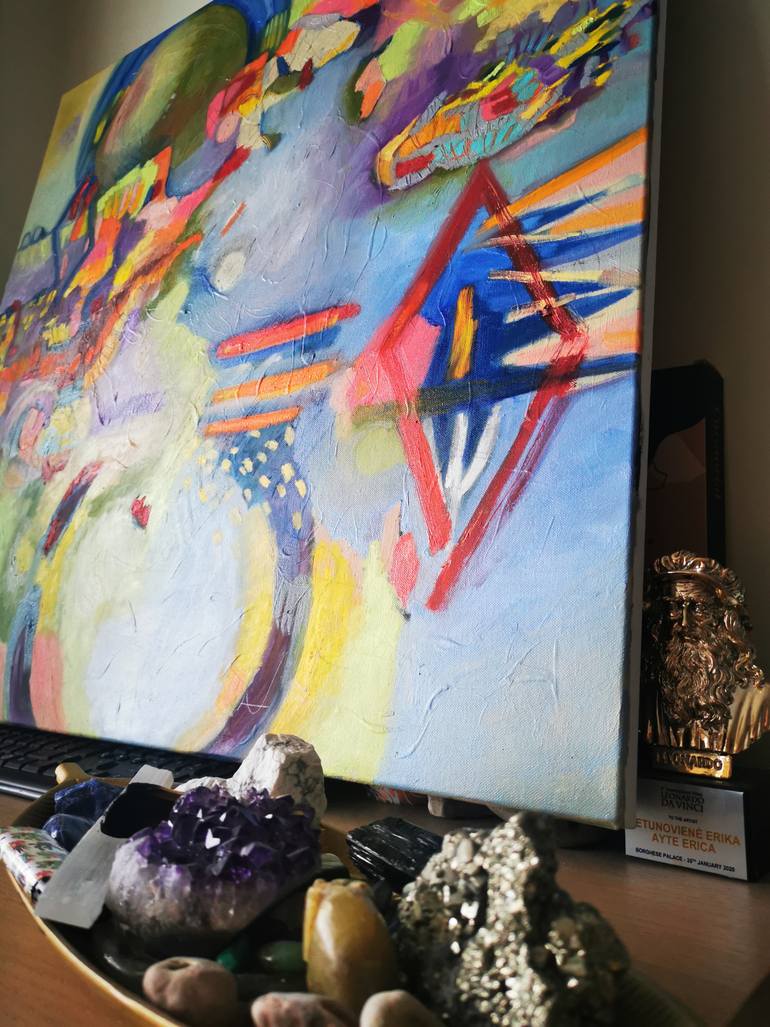 Original Conceptual Abstract Painting by Erika Petunoviene Ayte