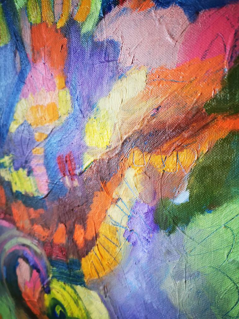 Original Conceptual Abstract Painting by Erika Petunoviene Ayte