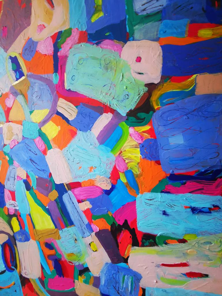 Original Expressionism Abstract Painting by Erika Petunoviene Ayte