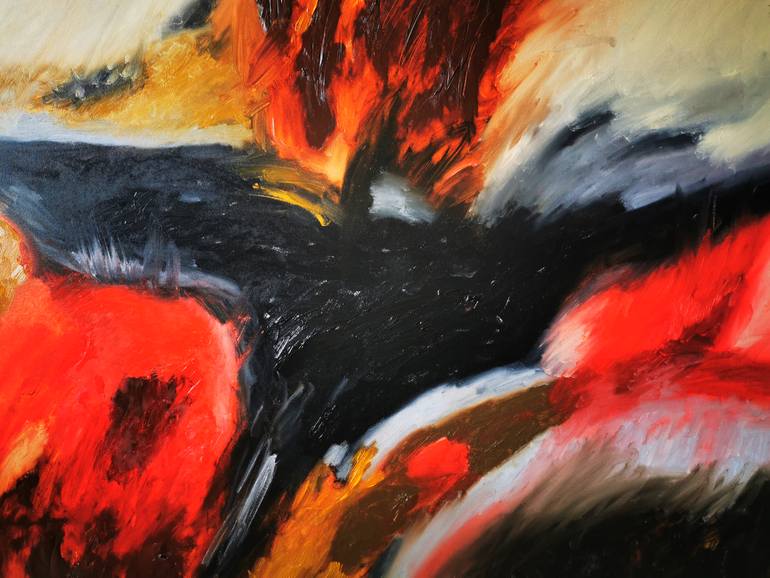 Original Abstract Religious Painting by Erika Petunoviene Ayte