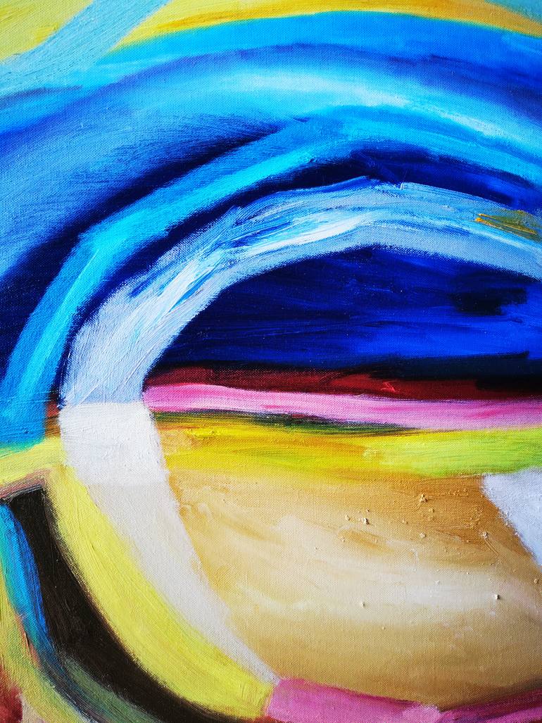 Original Abstract Geometric Painting by Erika Petunoviene Ayte