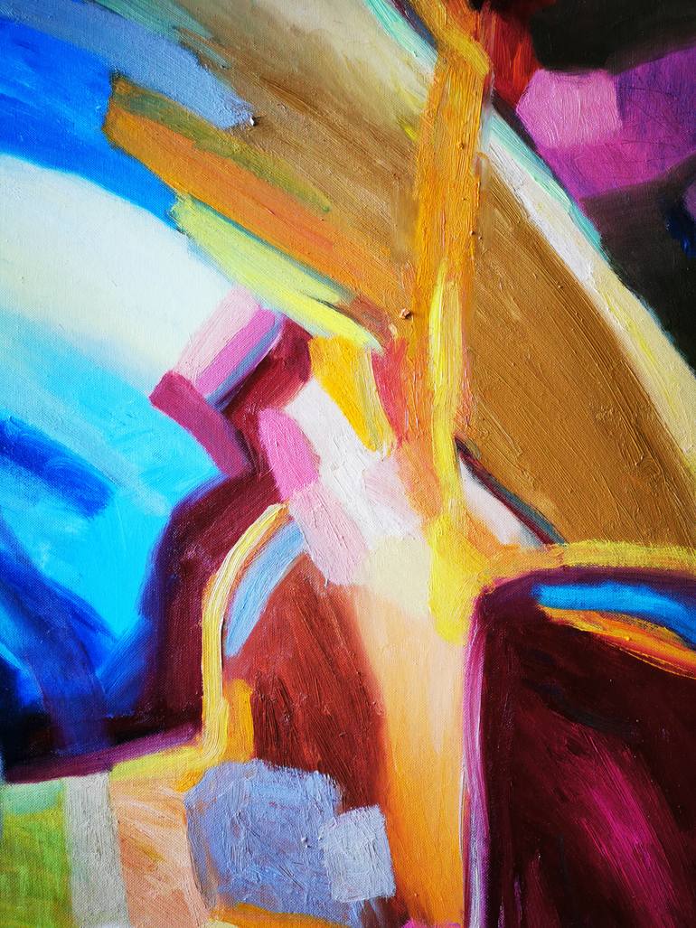 Original Abstract Geometric Painting by Erika Petunoviene Ayte